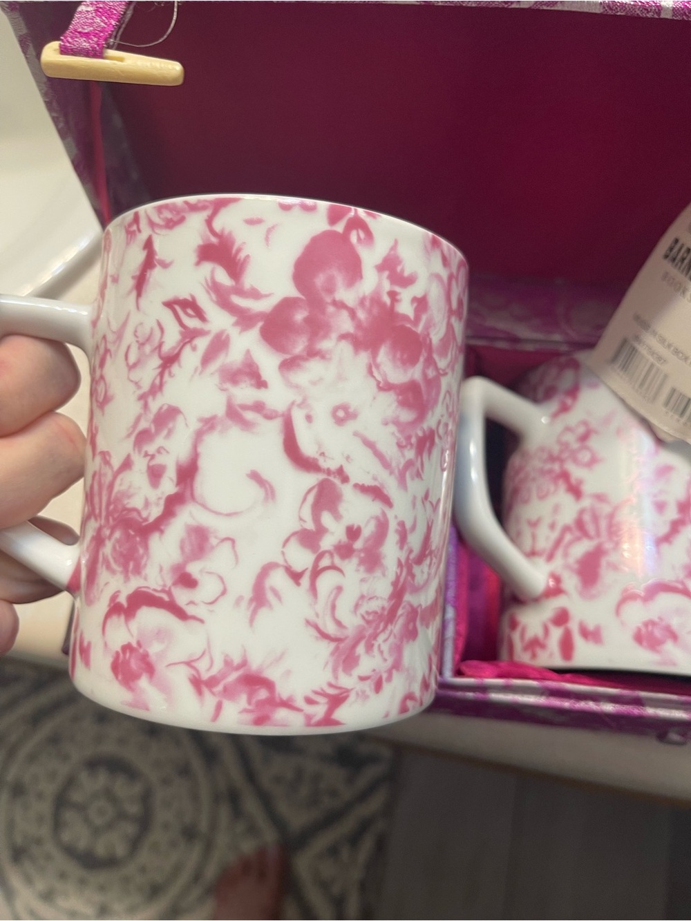 Barnes & Noble White and Pink Floral Ceramic Mug Gift Set - Picture 6 of 7